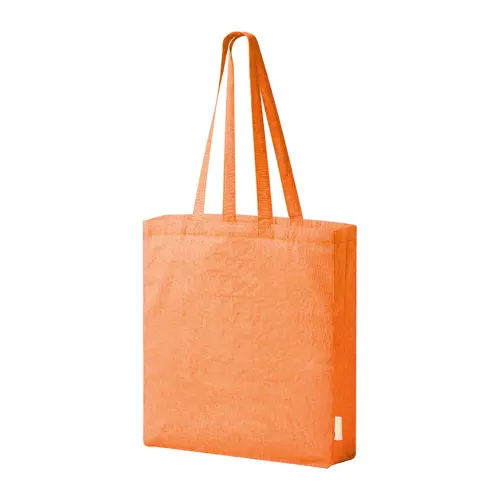 Shopper in cotone riciclato con soffietto e manici lunghi da 140gr 38×42×8cm