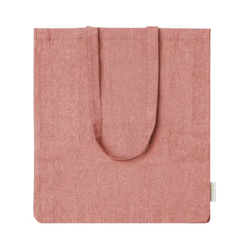 Shopper in cotone riciclato con soffietto e manici lunghi da 140gr 38×42×8cm
