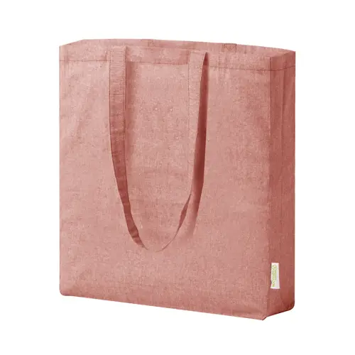 Shopper in cotone riciclato con soffietto e manici lunghi da 140gr 38×42×8cm