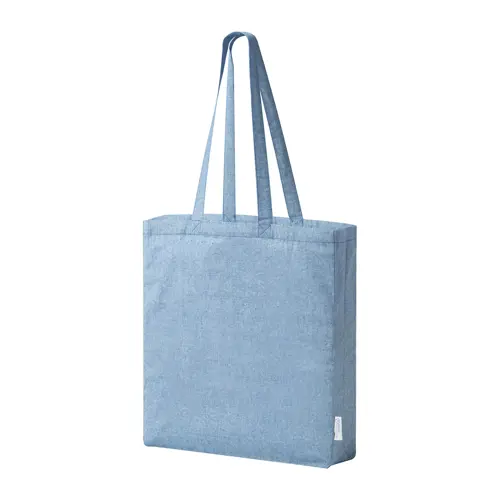 Shopper in cotone riciclato con soffietto e manici lunghi da 140gr 38×42×8cm