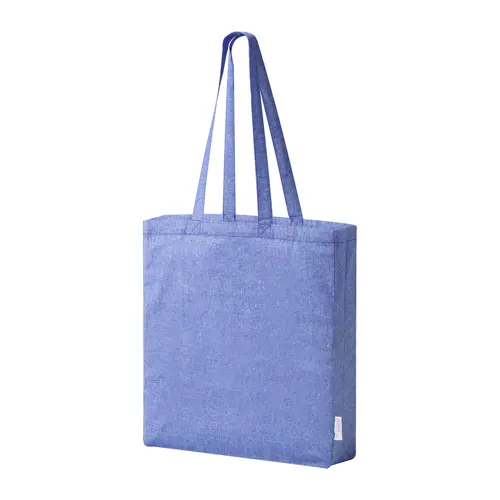 Shopper in cotone riciclato con soffietto e manici lunghi da 140gr 38×42×8cm