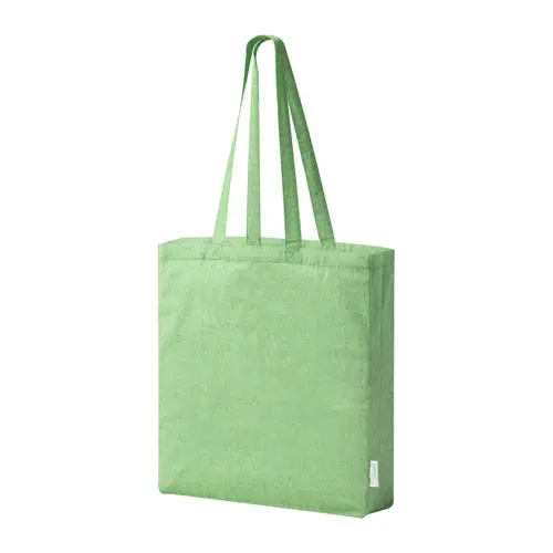 Shopper in cotone riciclato con soffietto e manici lunghi da 140gr 38×42×8cm
