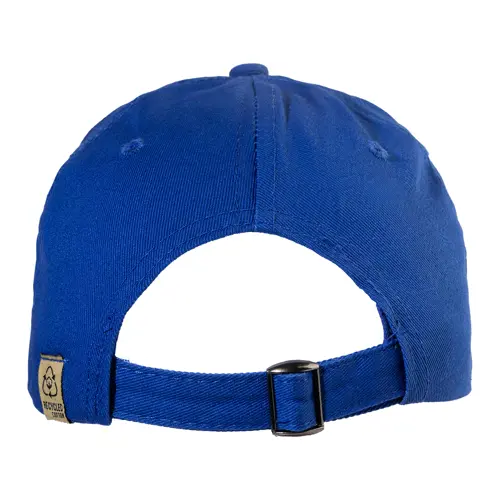 Cappellino da baseball in cotone riciclato con 5 pannelli e chiusura con fibbia in metallo