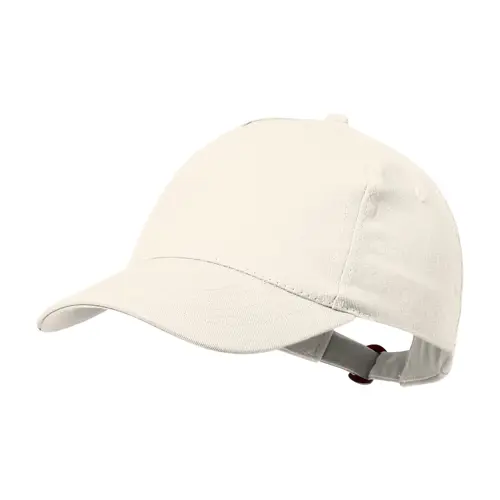 Cappellino da baseball in cotone riciclato con 5 pannelli e chiusura con fibbia in metallo
