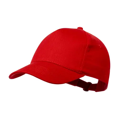 Cappellino da baseball in cotone riciclato con 5 pannelli e chiusura con fibbia in metallo