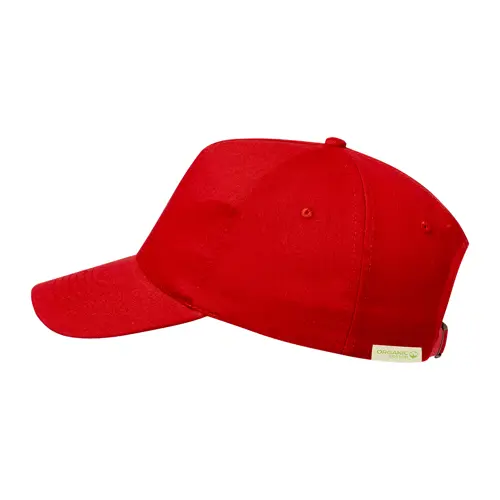 Cappellino da baseball in cotone riciclato con 5 pannelli e chiusura con fibbia in metallo