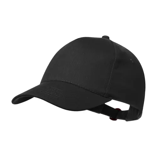 Cappellino da baseball in cotone riciclato con 5 pannelli e chiusura con fibbia in metallo
