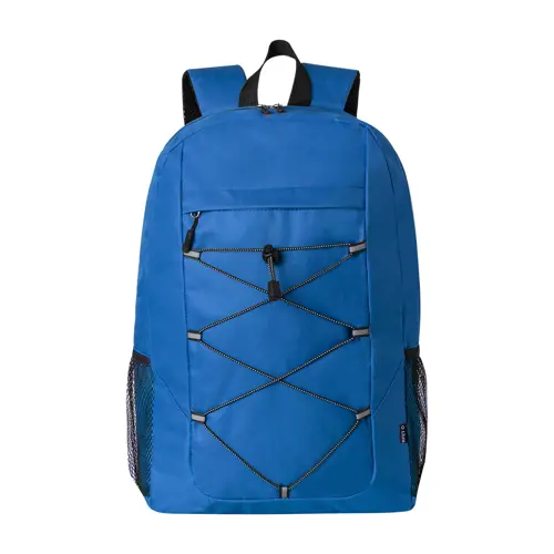 Zaino in poliestere 600D RPET cordini e tasca frontale schienale e spallacci imbottiti 30×45×14cm