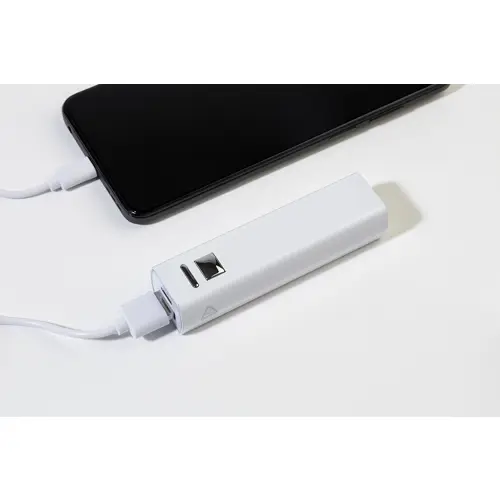 Power bank compatto in alluminio riciclato da 2600mAh