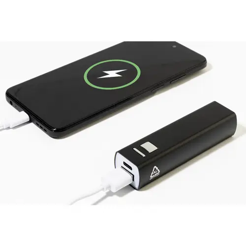 Power bank compatto in alluminio riciclato da 2600mAh