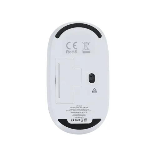 Mouse ottico wireless in plastica ABS riciclata e alluminio riciclato