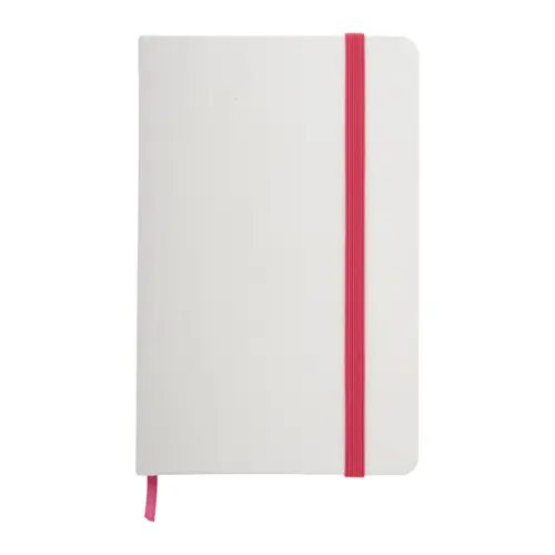 Block Notes A6 con copertina in cartoncino e 80 fogli neutri e con elastico e segnapagine in coordinato