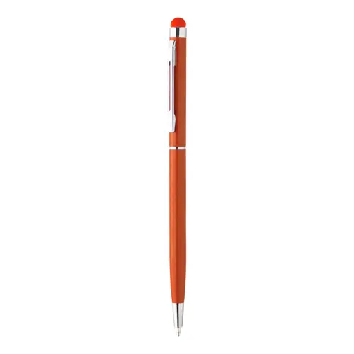 Penna a sfera in alluminio disponibile in vari colori in coordinato con la punta touch e meccanismo a rotazione a refill blu