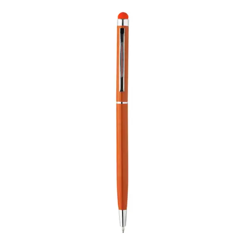 Penna a sfera in alluminio disponibile in vari colori in coordinato con la punta touch e meccanismo a rotazione a refill blu
