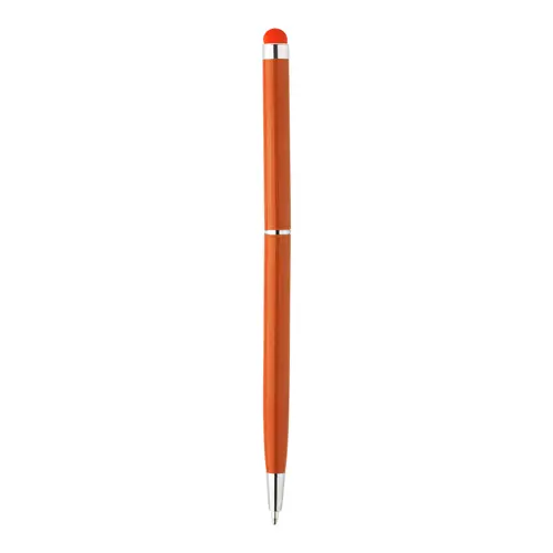 Penna a sfera in alluminio disponibile in vari colori in coordinato con la punta touch e meccanismo a rotazione a refill blu