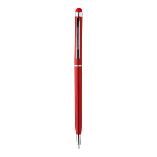 Penna a sfera in alluminio disponibile in vari colori in coordinato con la punta touch e meccanismo a rotazione a refill blu