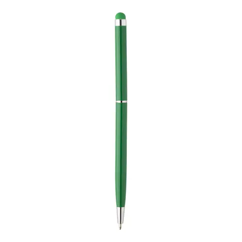 Penna a sfera in alluminio disponibile in vari colori in coordinato con la punta touch e meccanismo a rotazione a refill blu
