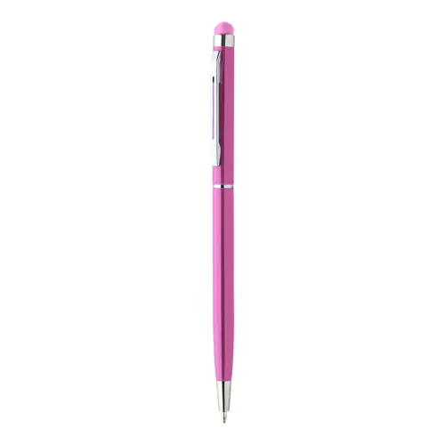 Penna a sfera in alluminio disponibile in vari colori in coordinato con la punta touch e meccanismo a rotazione a refill blu