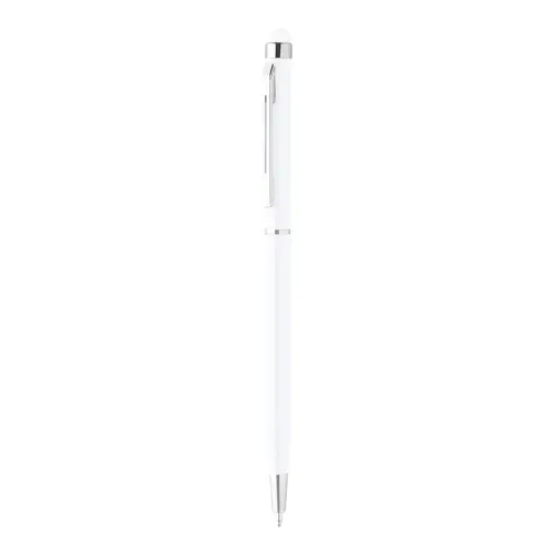 Penna a sfera in alluminio disponibile in vari colori in coordinato con la punta touch e meccanismo a rotazione a refill blu