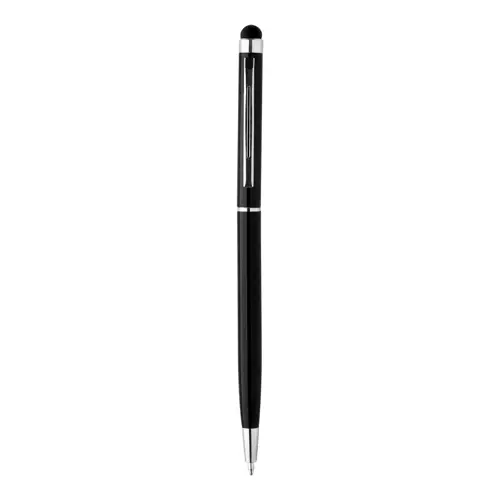Penna a sfera in alluminio disponibile in vari colori in coordinato con la punta touch e meccanismo a rotazione a refill blu