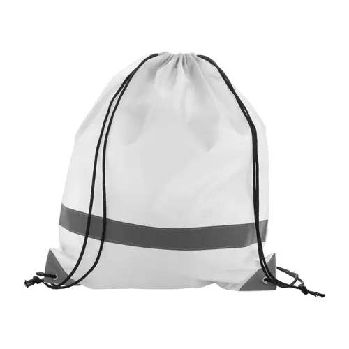 Sacca in poliestere 190T con dettagli riflettenti per alta visibilità e chiusura a coulisse 350×410mm