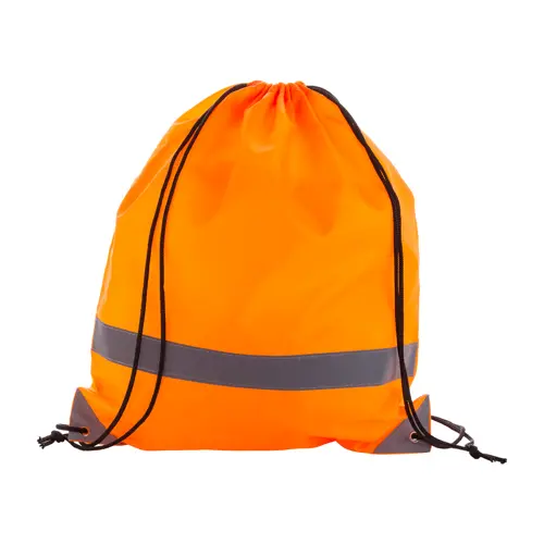 Sacca in poliestere 190T con dettagli riflettenti per alta visibilità e chiusura a coulisse 350×410mm