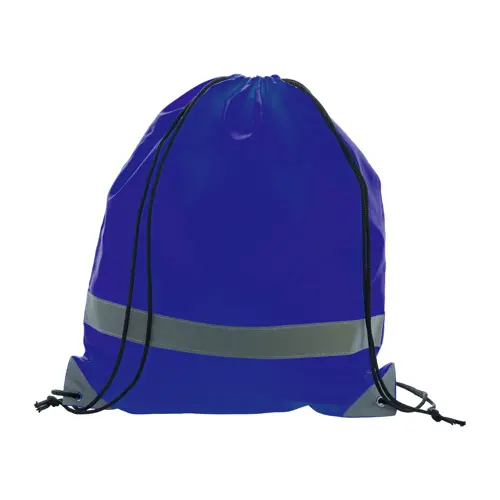 Sacca in poliestere 190T con dettagli riflettenti per alta visibilità e chiusura a coulisse 350×410mm