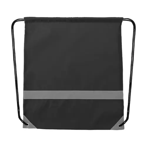 Sacca in poliestere 190T con dettagli riflettenti per alta visibilità e chiusura a coulisse 350×410mm
