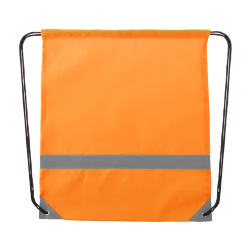 Sacca in poliestere 190T con dettagli riflettenti per alta visibilità e chiusura a coulisse 350×410mm