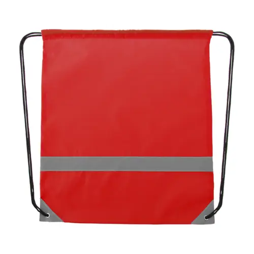 Sacca in poliestere 190T con dettagli riflettenti per alta visibilità e chiusura a coulisse 350×410mm