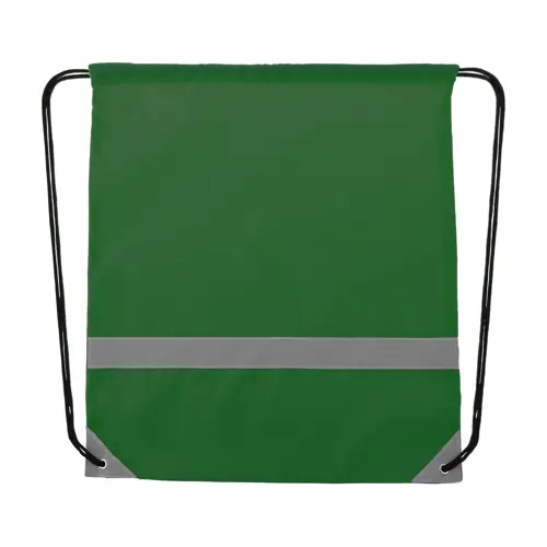 Sacca in poliestere 190T con dettagli riflettenti per alta visibilità e chiusura a coulisse 350×410mm