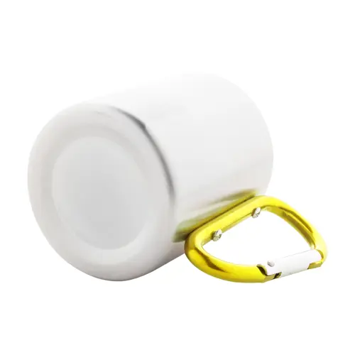 Tazza in acciaio inox con moschettone colorato 200ml