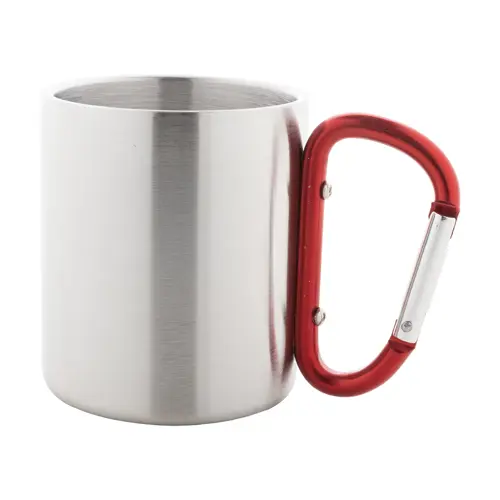 Tazza in acciaio inox con moschettone colorato 200ml