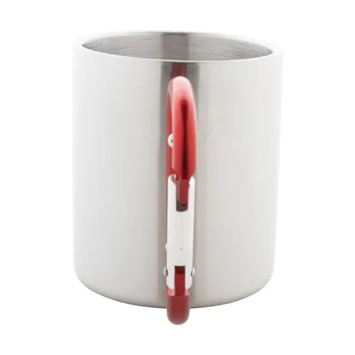 Tazza in acciaio inox con moschettone colorato 200ml