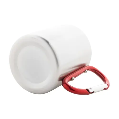 Tazza in acciaio inox con moschettone colorato 200ml