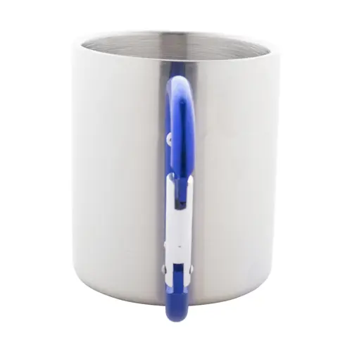 Tazza in acciaio inox con moschettone colorato 200ml