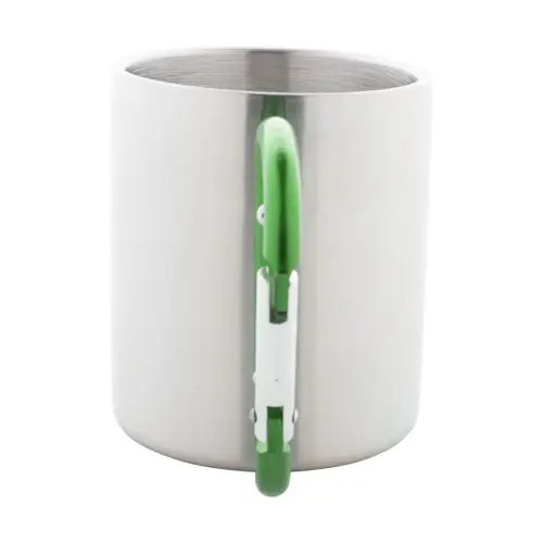 Tazza in acciaio inox con moschettone colorato 200ml