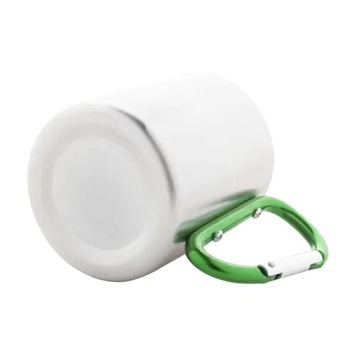 Tazza in acciaio inox con moschettone colorato 200ml