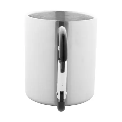 Tazza in acciaio inox con moschettone colorato 200ml