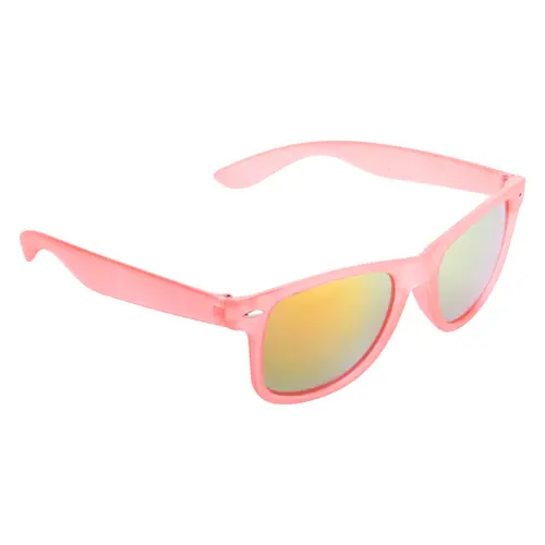 Occhiali da sole in plastica con telaio traslucido e lenti UV400 metalliche