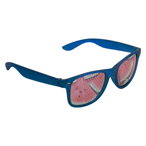 Occhiali da sole in plastica con telaio traslucido e lenti UV400 metalliche