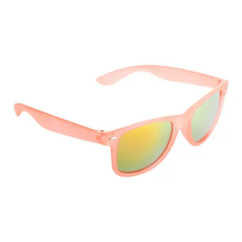 Occhiali da sole in plastica con telaio traslucido e lenti UV400 metalliche