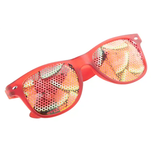 Occhiali da sole in plastica con telaio traslucido e lenti UV400 metalliche