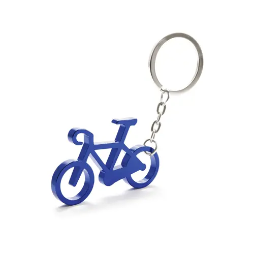 Portachiavi apribottiglie in alluminio a forma di bicicletta