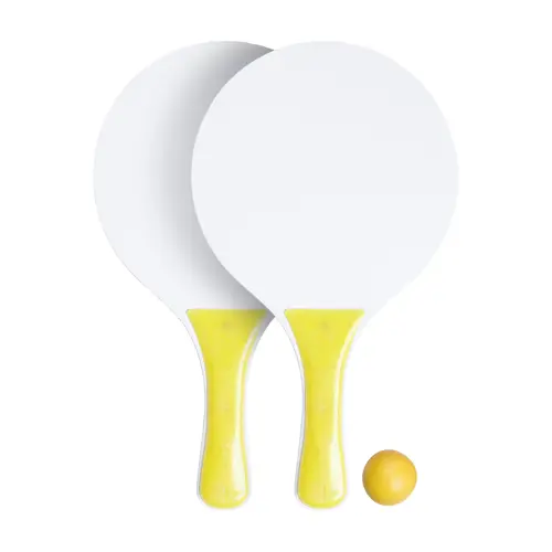 Racchettoni da spiaggia in legno e plastica con pallina