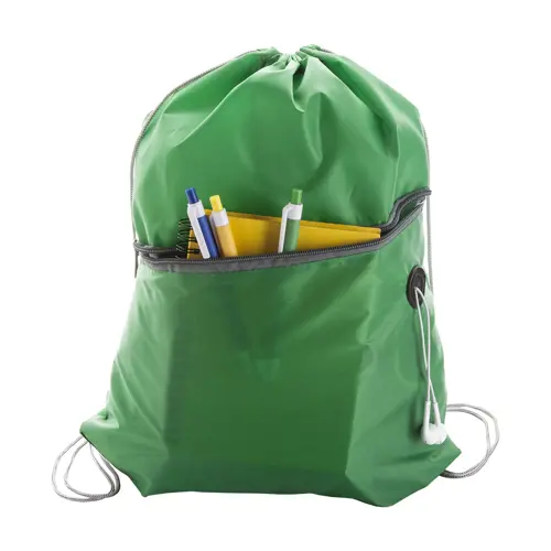 Sacca in poliestere con chiusura a coulisse e tasca frontale e uscita per auricolari da 210D 34x45cm