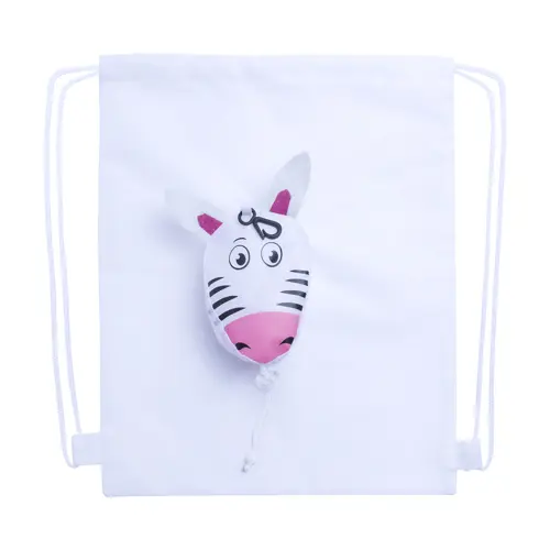 Sacca pieghevole in sacchetto a forma di animale colorata con chiusura a coulisse da 190T 26x32cm