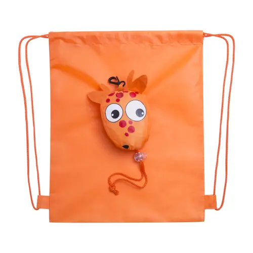 Sacca pieghevole in sacchetto a forma di animale colorata con chiusura a coulisse da 190T 26x32cm