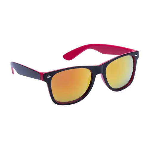 Occhiali da sole in plastica bicolore con lenti UV400 metalliche