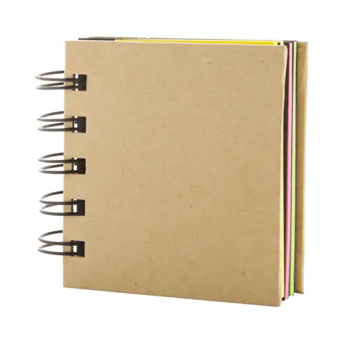 Notepad adesivo con copertina in carta riciclata e spirale